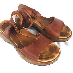 Dansko Brown leather platform sandals